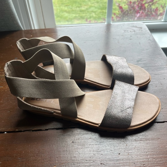 Sorel ella sandal ash brown leather size 7.5 - Picture 3 of 5
